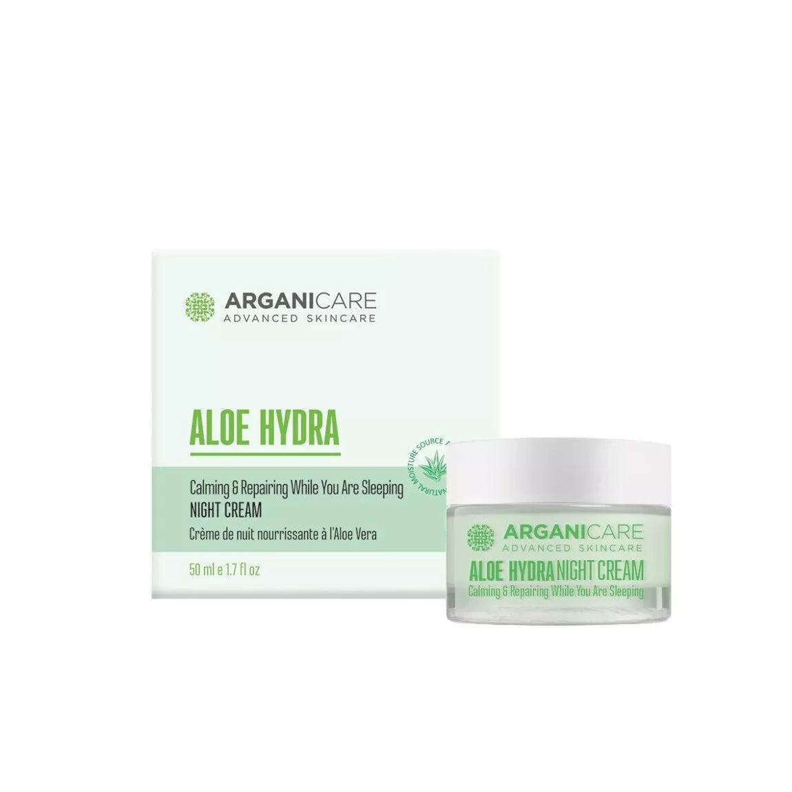 ARGANICARE Crème de nuit nourrissante et régénérante - Tous types de peaux - Aloe Vera