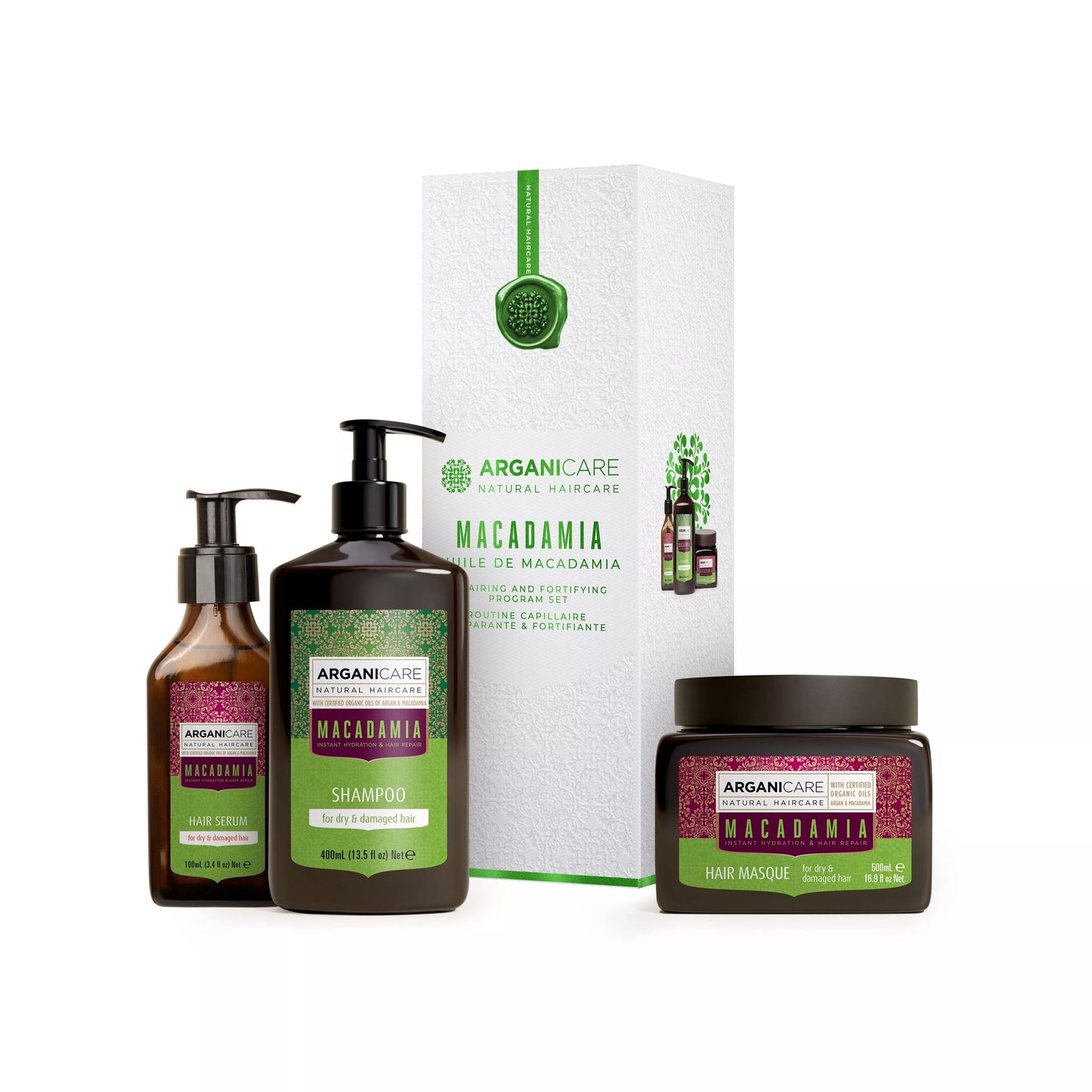 ARGANICARE Coffret Trio - Rituel à l'Huile de Macadamia